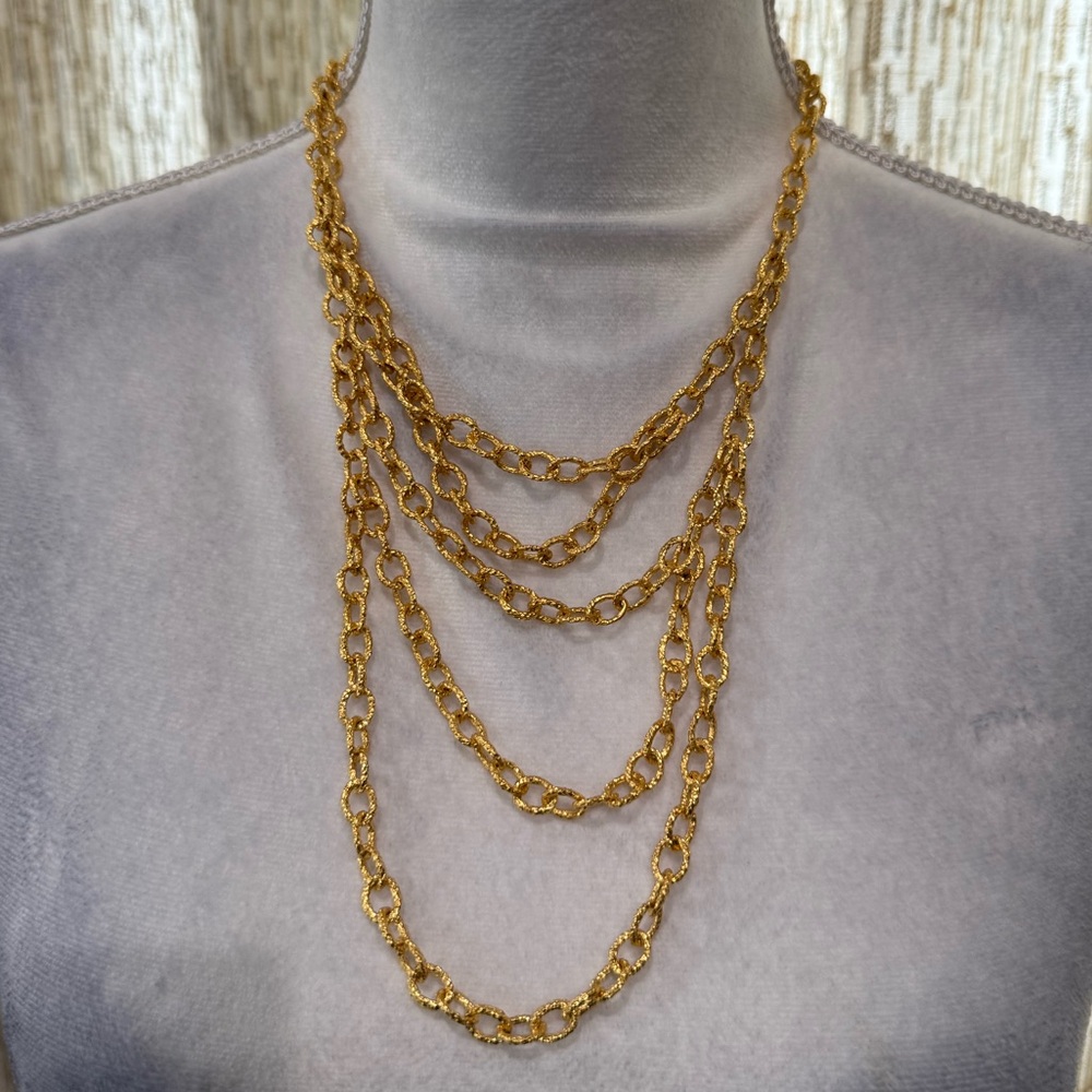 Gold Rope Chain Necklace with Classic Twisted Design